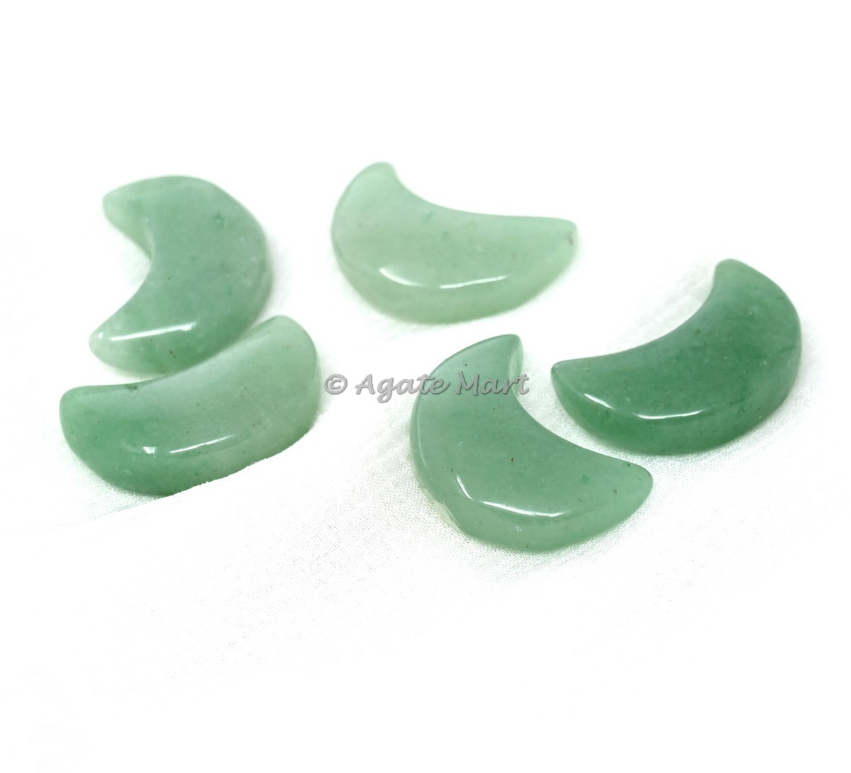 Green Aventurine Crescent Shaped Carved Moon