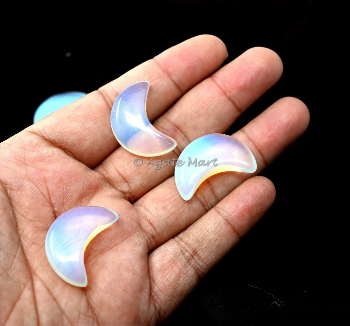 Opalite Moon Shaped Cabachon