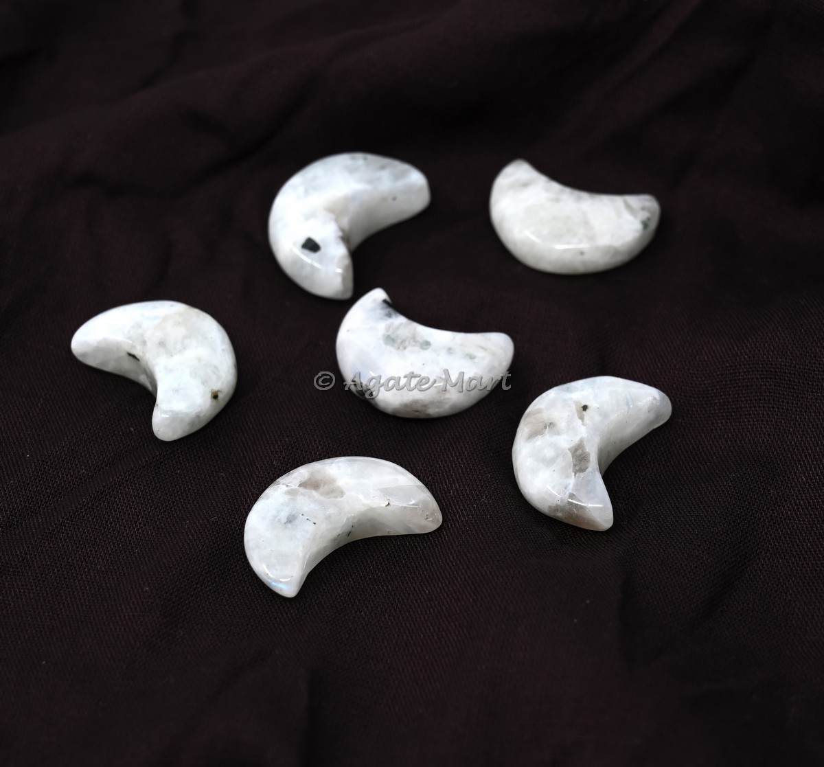 Rainbow Moonstone Crescent Moon