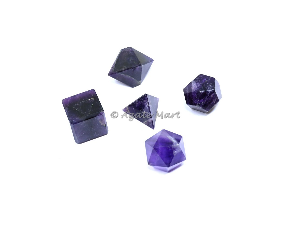 Amethyst Sacred 5 pcs Geometry Set