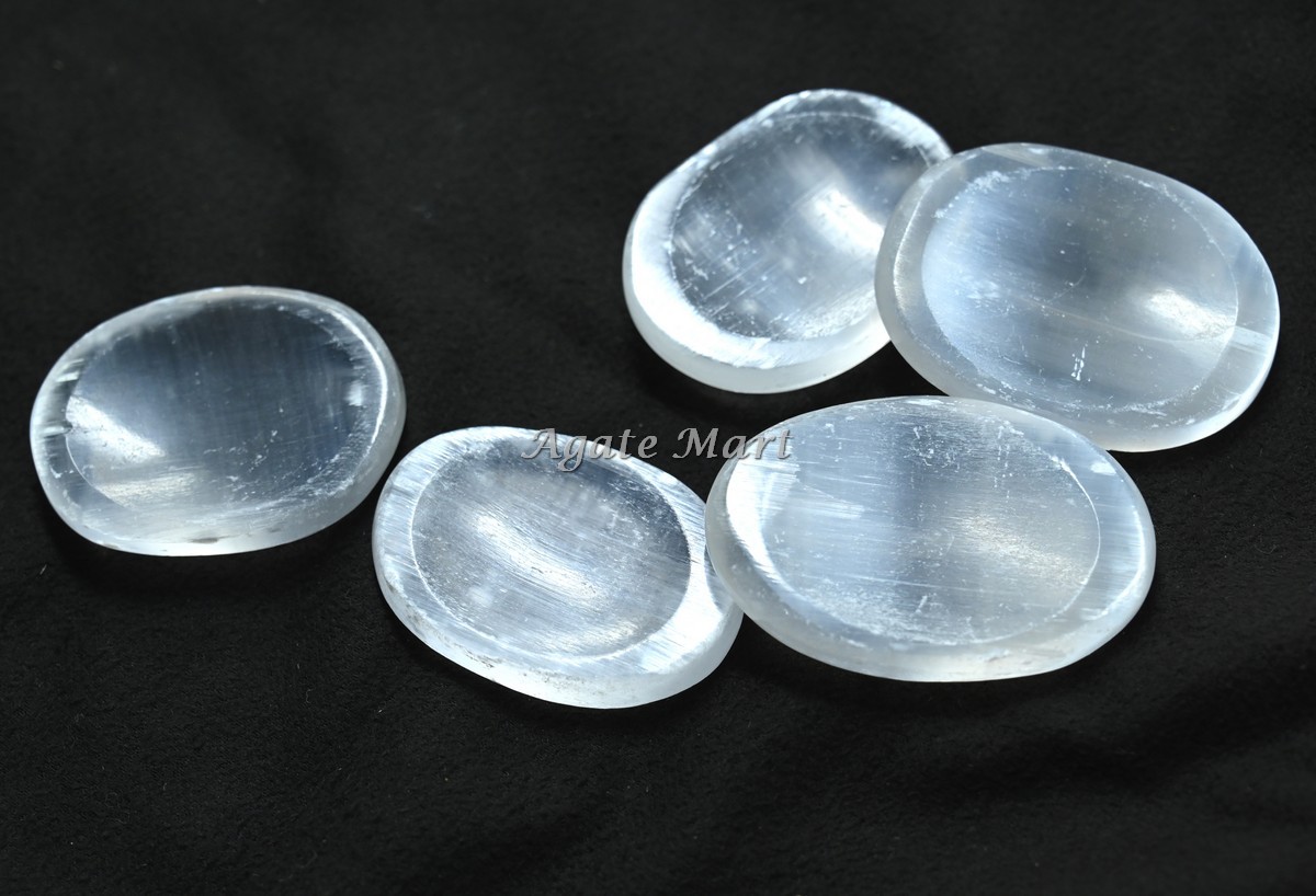 Selenite Worry Stones