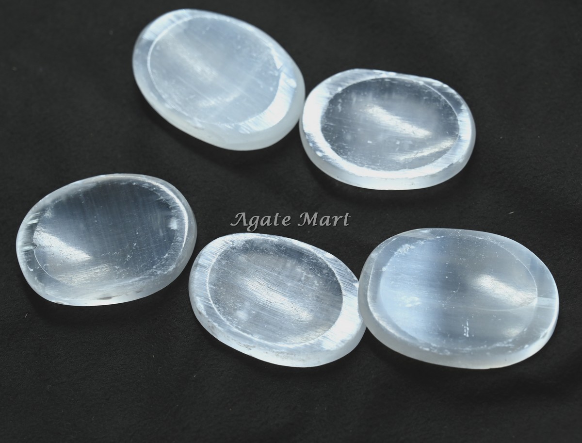 Selenite Worry Stones