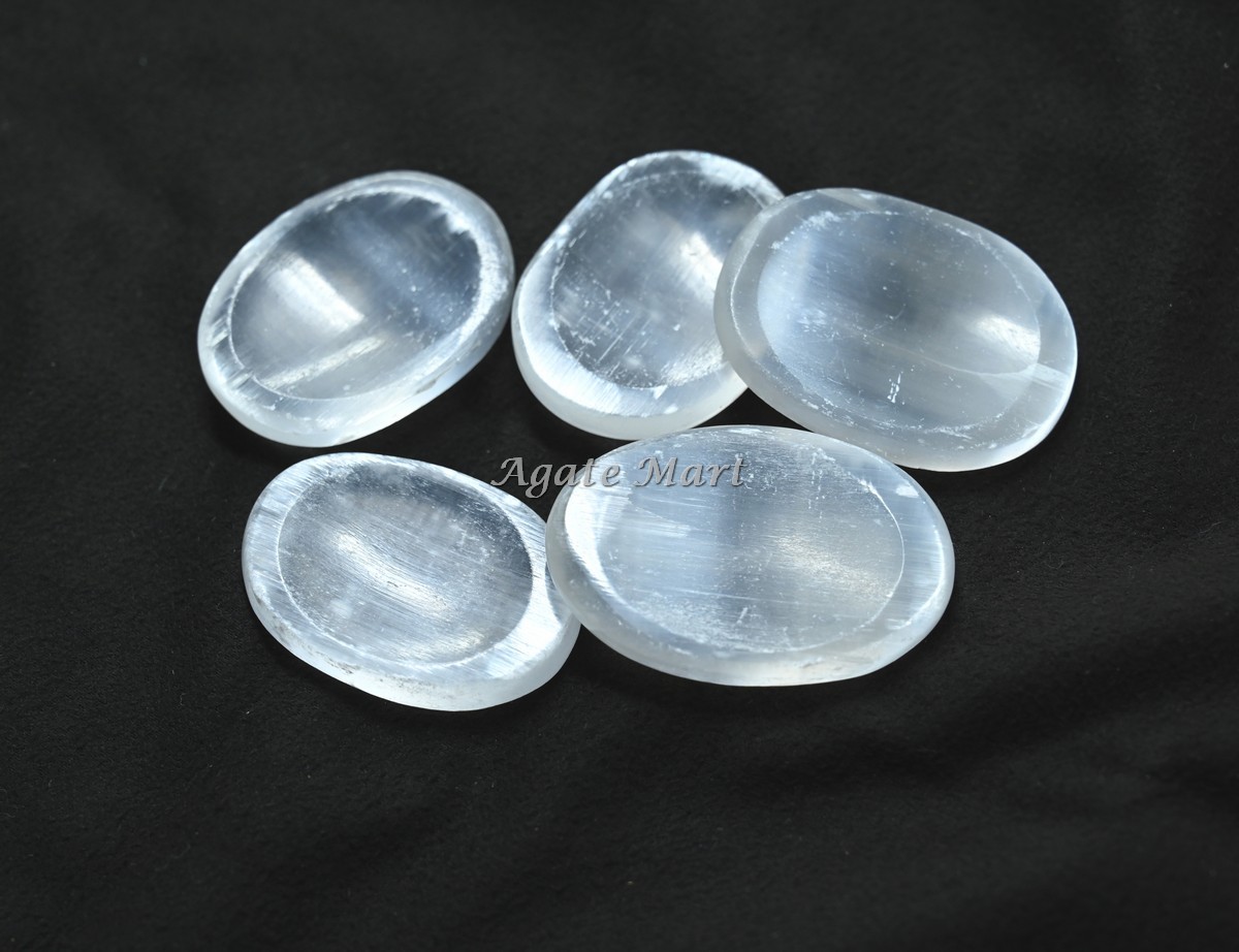 Selenite Worry Stones