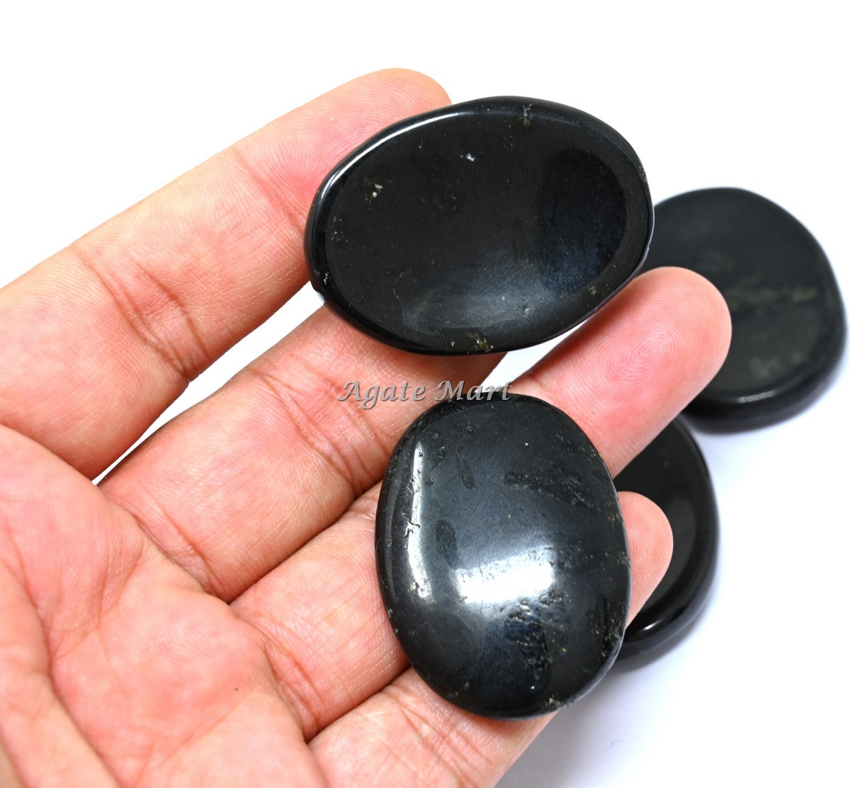 Black Tourmaline Worry Stones