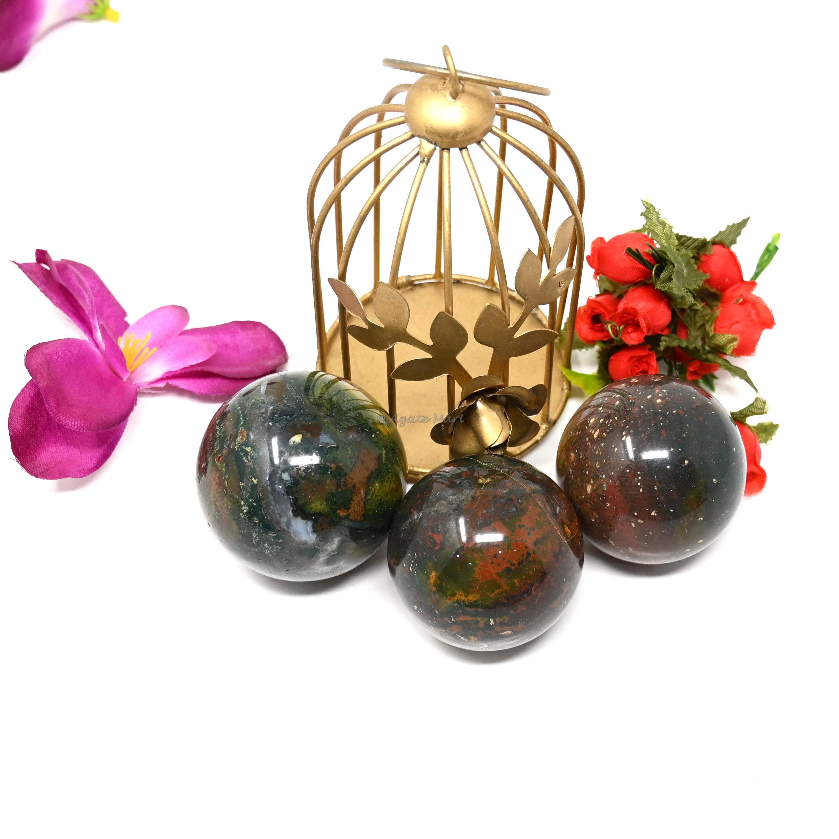 Indian Blood Stone Crystals Sphere