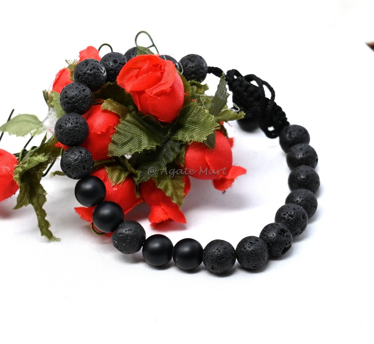 lava With Matt Black Onyx Bracelet Adjustable Bracelet