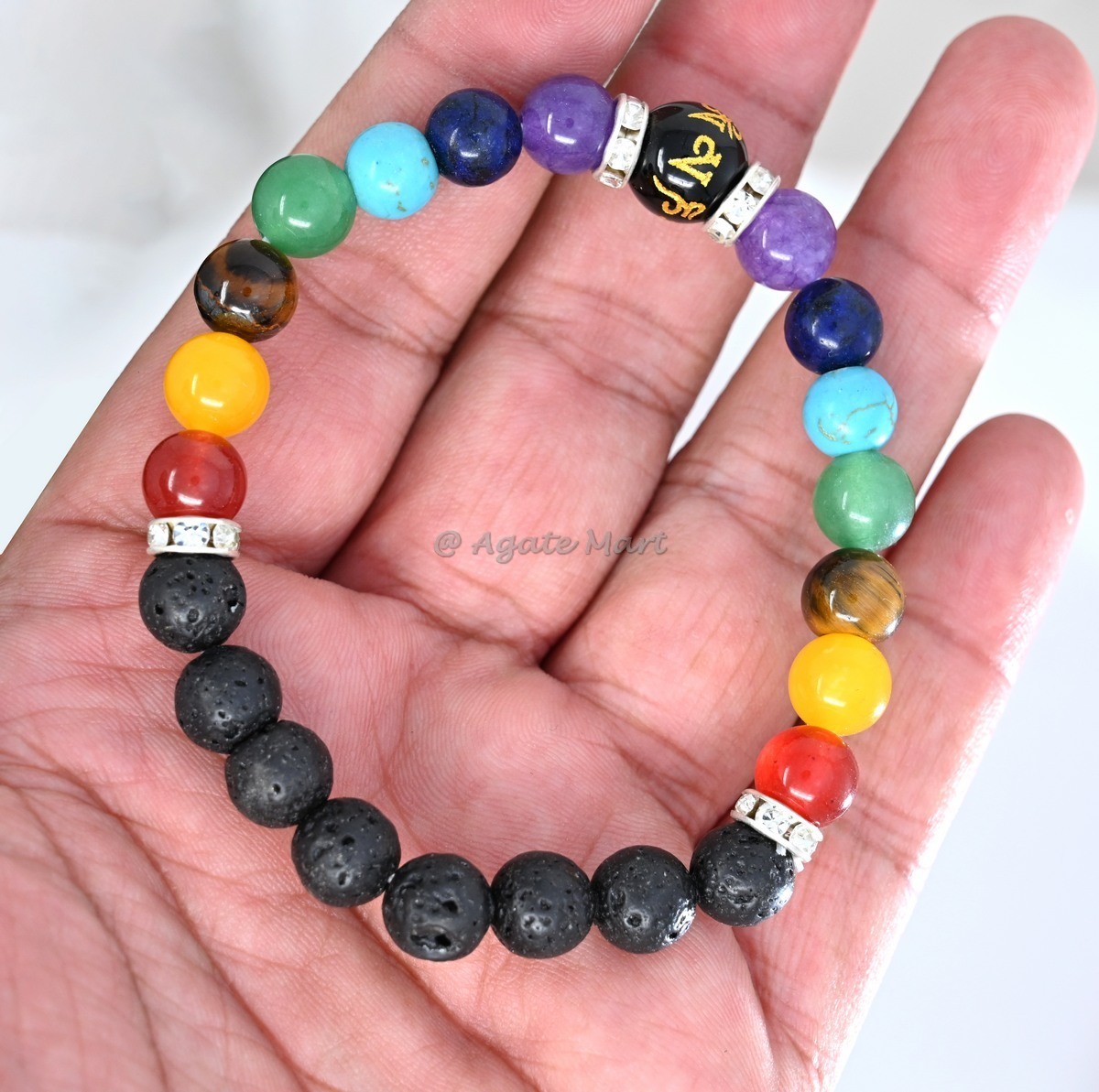 7 Chakra With Lava Stone And Home Mani