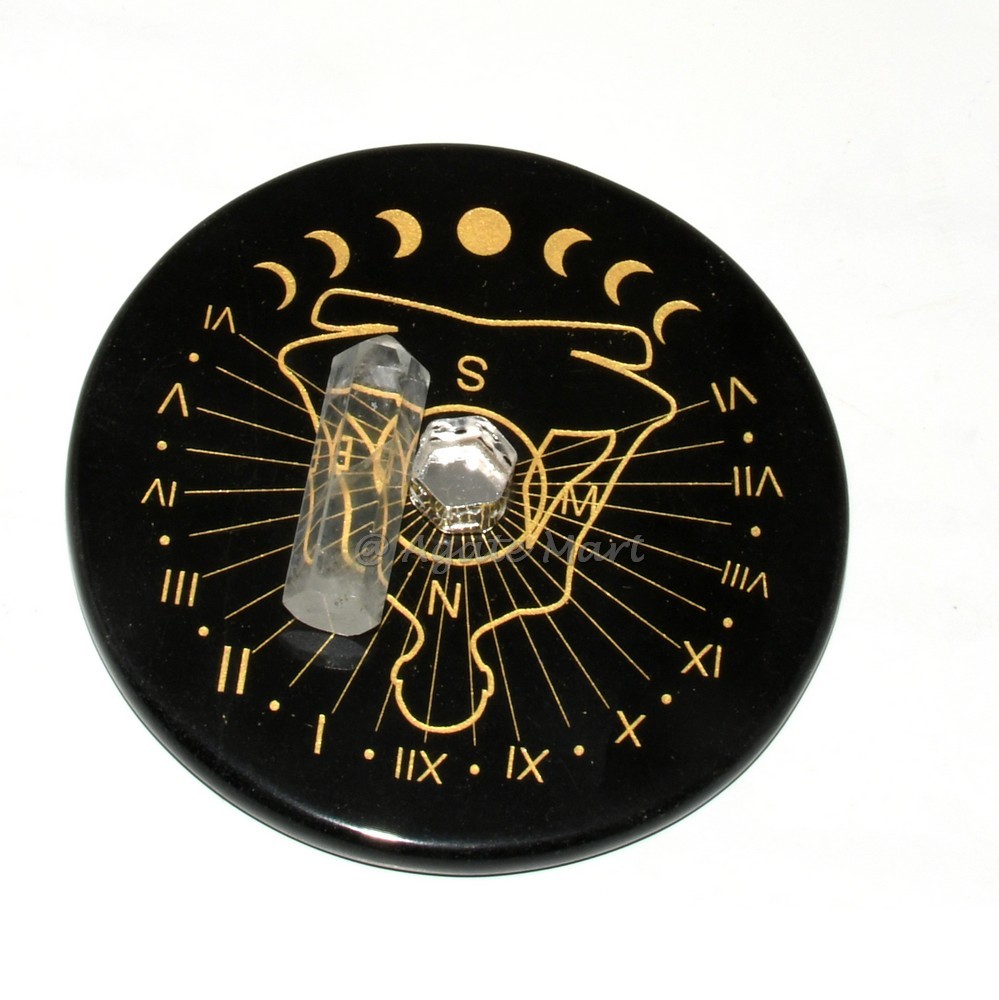 Serene Buddha Sun Clock with Engraved Dark Border And With A Quartz Pencil