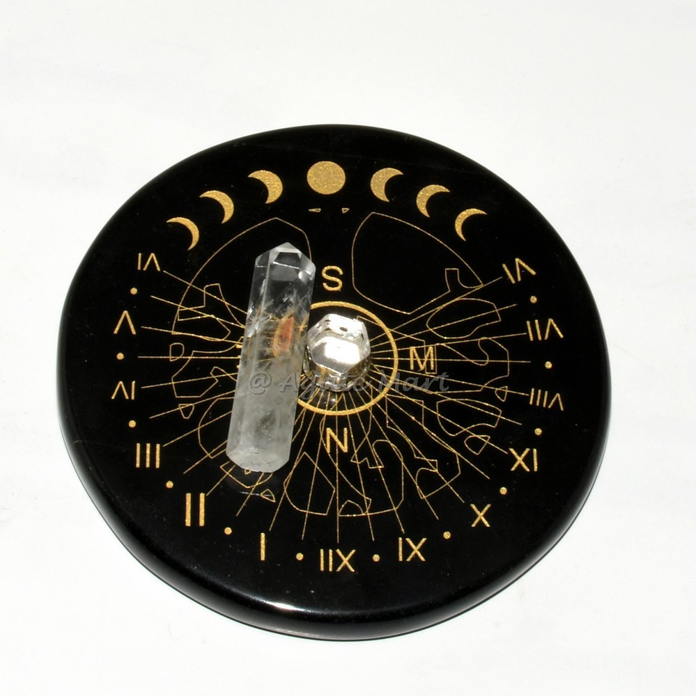 Harmony Sun Clock with Engraved Tree of Life and Moon Phases And With A Quartz Pencil