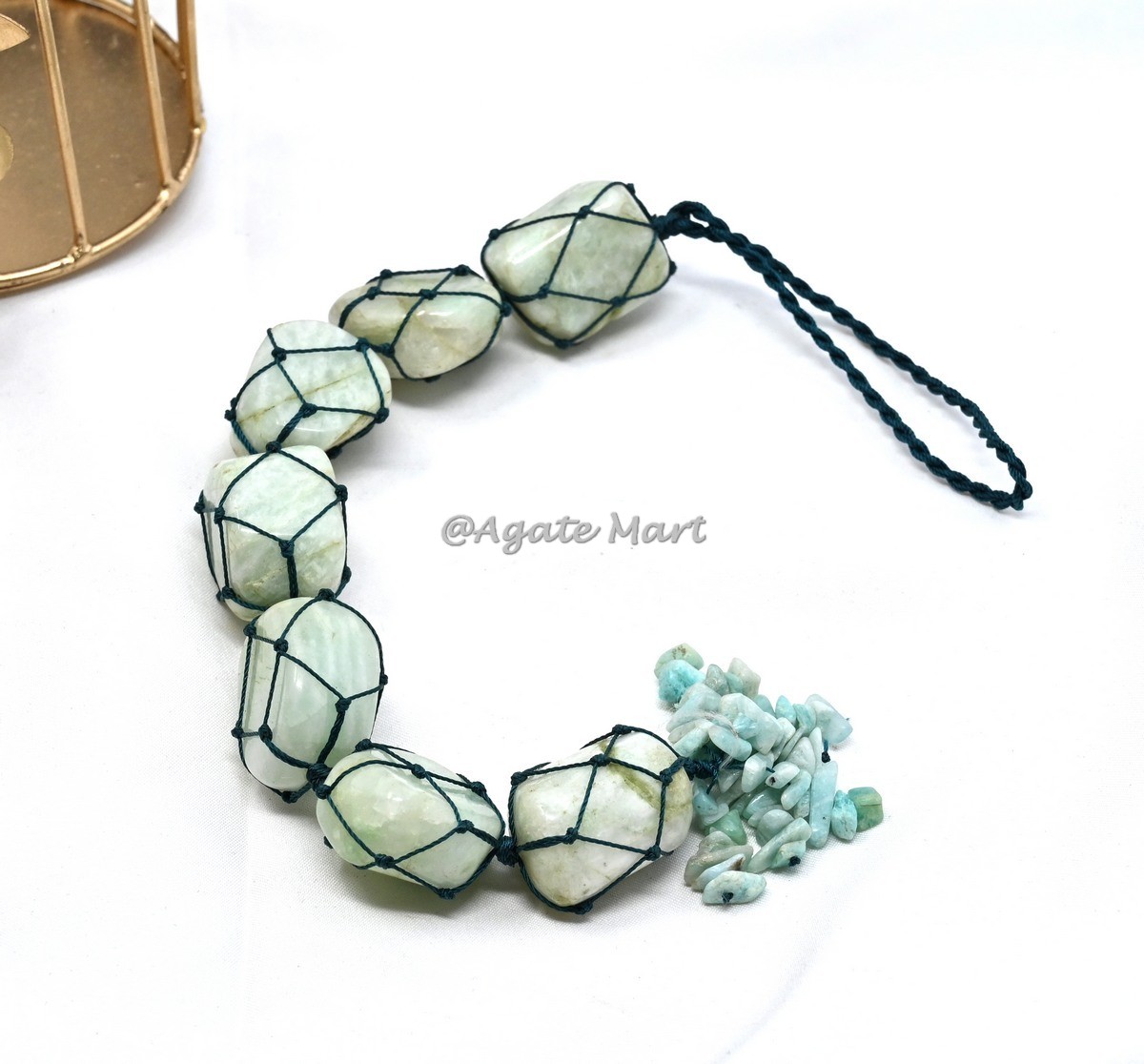 Amazonite Tumbled Stone For Car And Home Hanging
