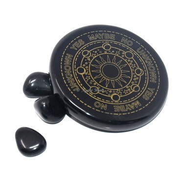 Moonphase with direction Engraved Coaster On Black Agate