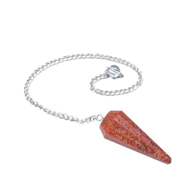 Peach Aventurine 12 Faceted Pendulum
