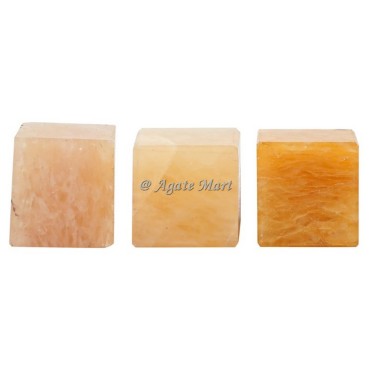 Golden Quartz Crystal Cube