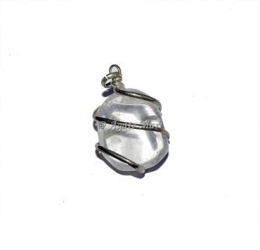 Crystal Tumble Wire Wrap Pendant