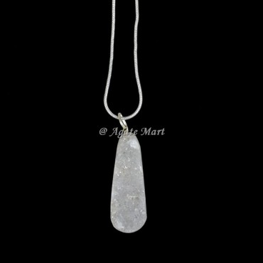 Long Druzy Crystals Pendant