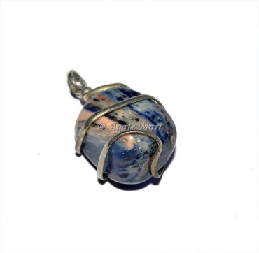 Sodalite Wire Wraped Pendant