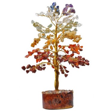 7 Chakra 300 Chips Golden Wire Tree