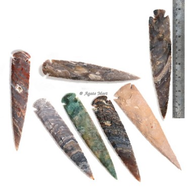 Hand Knapped Agate Arrowheads 8 Inch