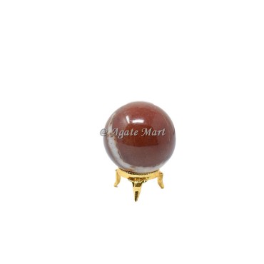 Red Jasper Crystals Sphere With Brass Stand
