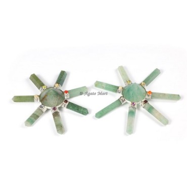 Green Aventurine with Seven Chakra Crystals Energy Generator