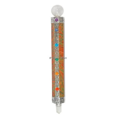 Unakite Healing Stick Wand with 7 Chakra