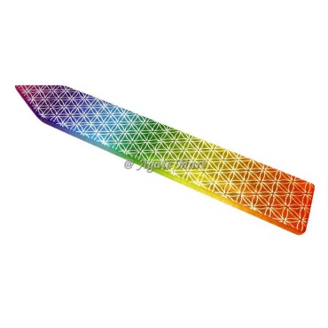 Flower Of Life Engraved 7 Chakra Selenite Wand