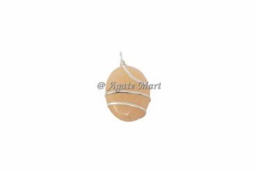 Moonstone Oval Wire Wraped Pendant