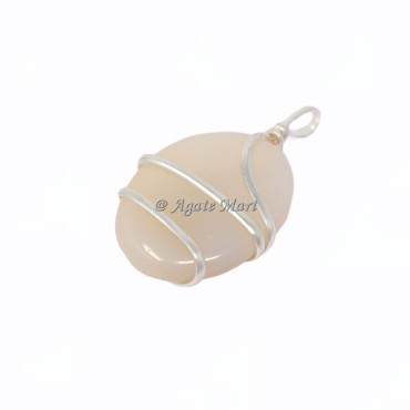 Rose Quartz Double Terminated Tree Of life Wire Wraped Pendant