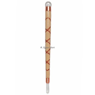 Copper spiral Wood Healing Stick Wand