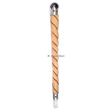 Amethyst with crystal Garnet Wood Healing Stick Wand